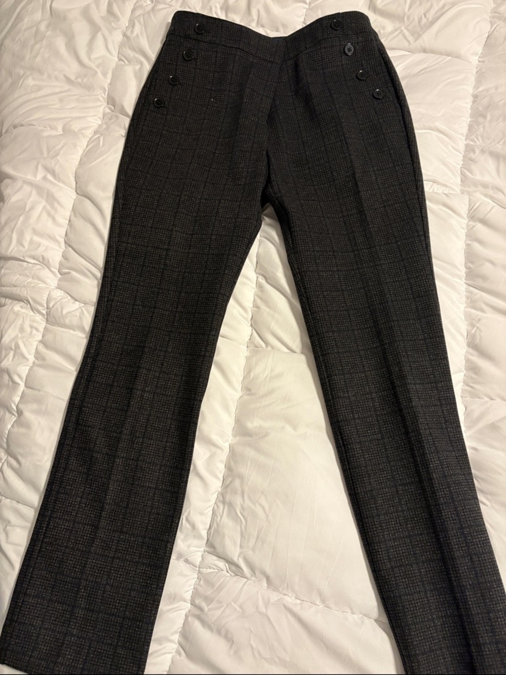 Ann Taylor Factory Charcoal Plaid Dress Pants